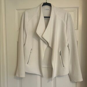 Calvin Klein Women's Off-White Open Front Blazer